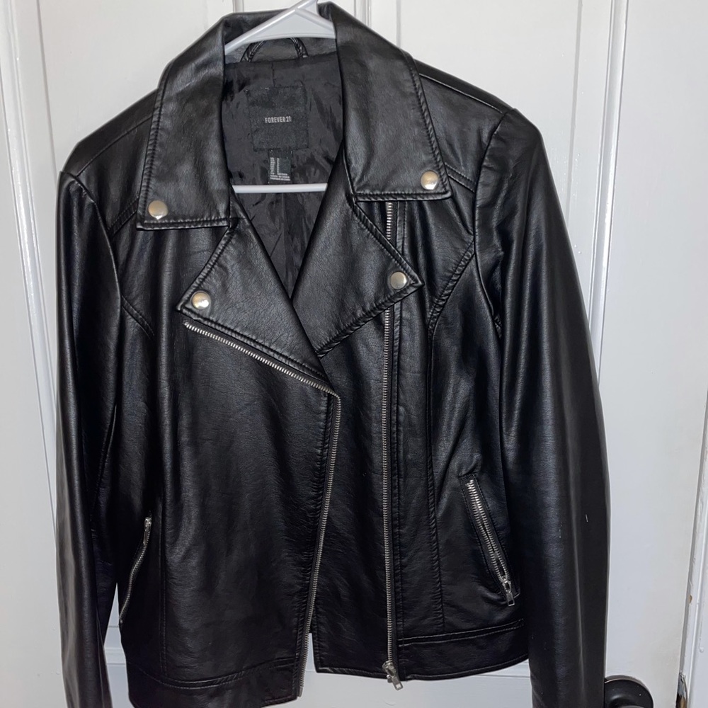 Black faux leather jacket